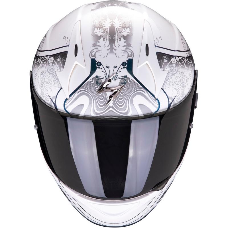 Integrální přilba Scorpion EXO-390 Clara bílo-stříbrná