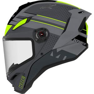 Casco integrale da moto MT KRE 2 Fusion C2 grigio opaco-lucido-giallo fluo