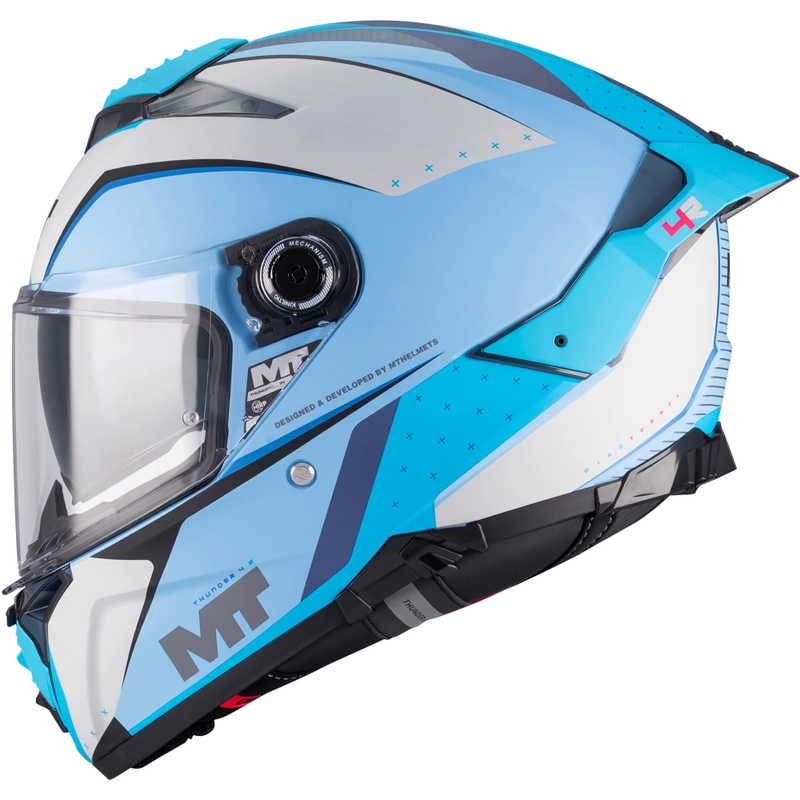 Casco integrale da moto MT Thunder 4 R SV Wind Tunnel C7 blu-grigio opaco