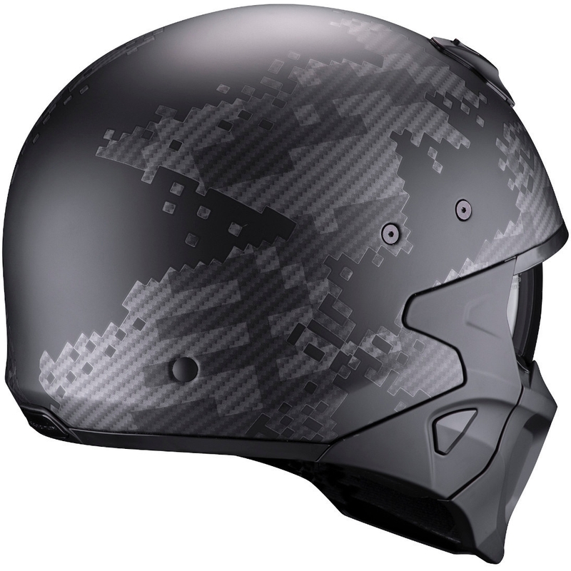 Casco aperto con maschera Scorpion COVERT-X Xborg nero-argento