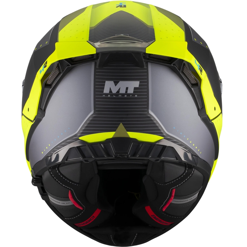 Casco integrale da moto MT Thunder 4 R SV Wind Tunnel B3 nero-grigio-giallo fluo