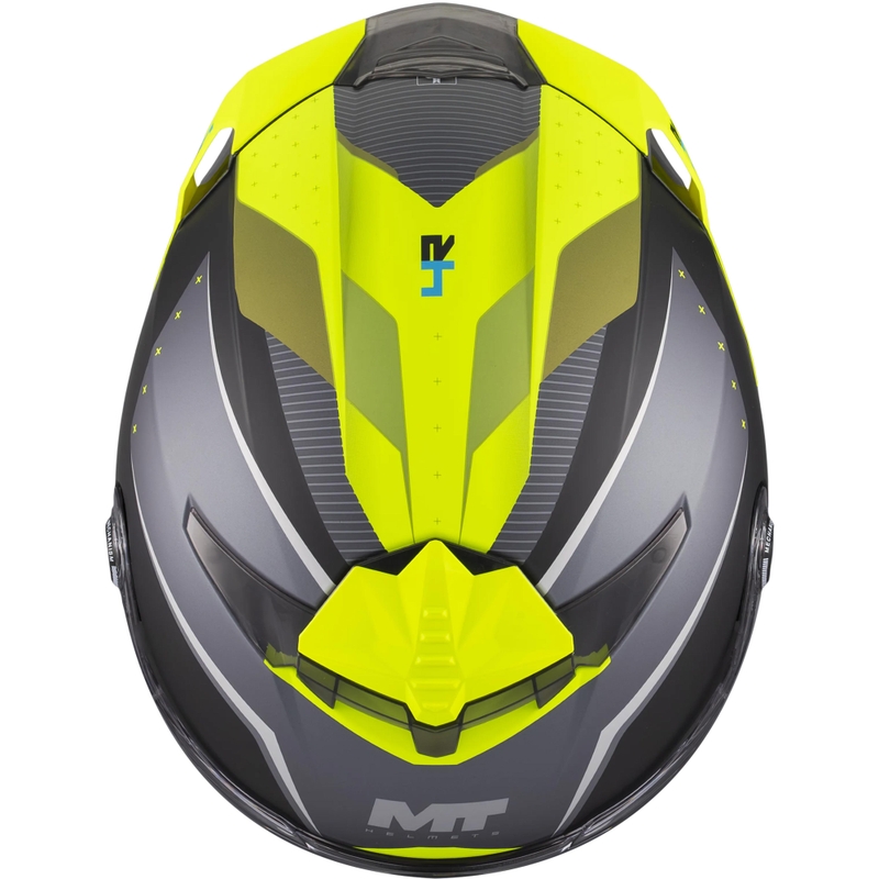 Casco integrale da moto MT Thunder 4 R SV Wind Tunnel B3 nero-grigio-giallo fluo