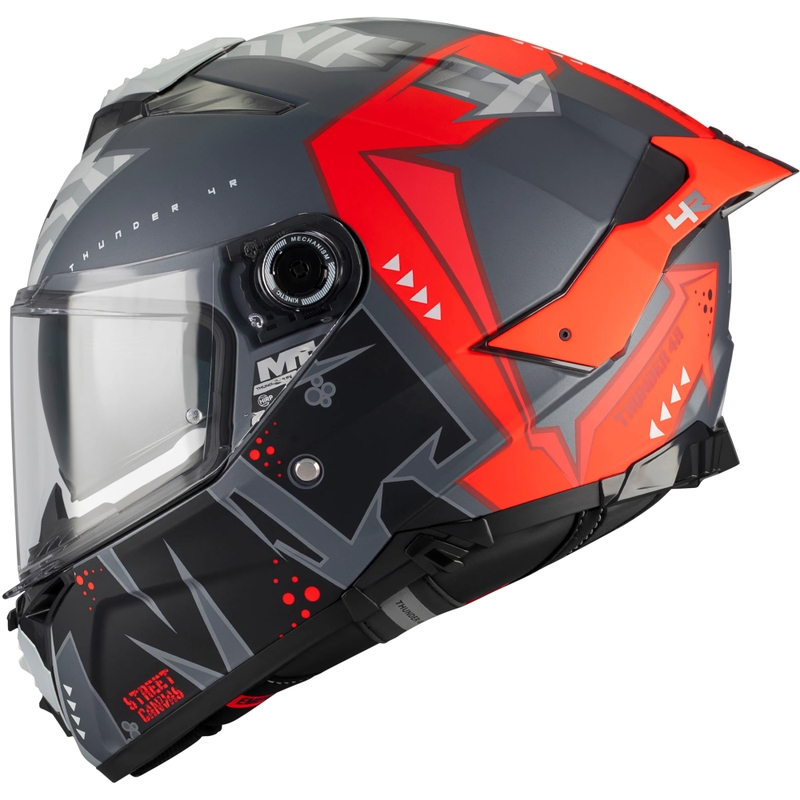 Casco integrale da moto MT Thunder 4 R SV Canvas C5 nero-grigio-rosso