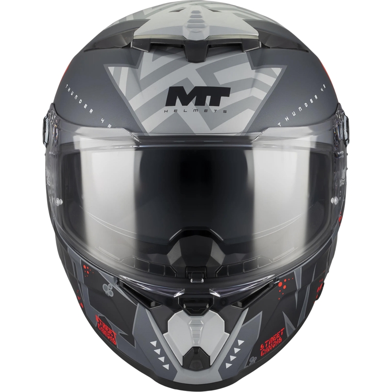 Casco integrale da moto MT Thunder 4 R SV Canvas C5 nero-grigio-rosso