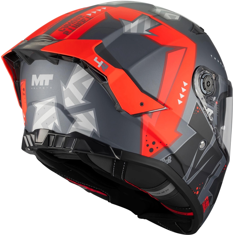 Casco integrale da moto MT Thunder 4 R SV Canvas C5 nero-grigio-rosso