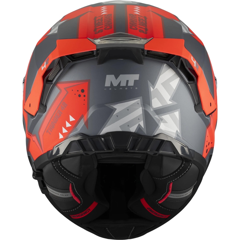 Casco integrale da moto MT Thunder 4 R SV Canvas C5 nero-grigio-rosso