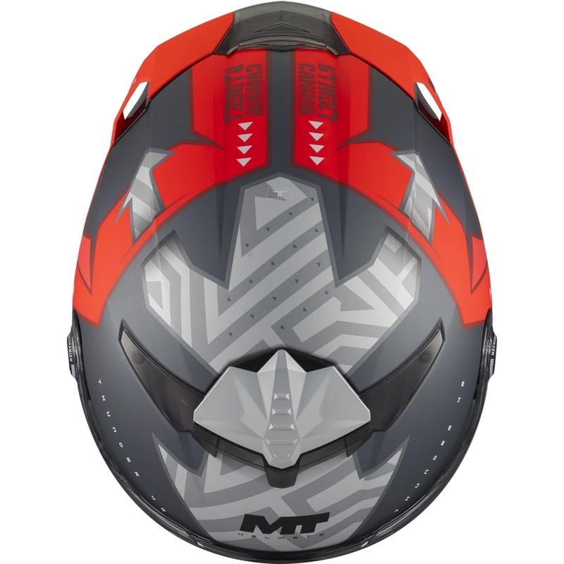 Casco integrale da moto MT Thunder 4 R SV Canvas C5 nero-grigio-rosso