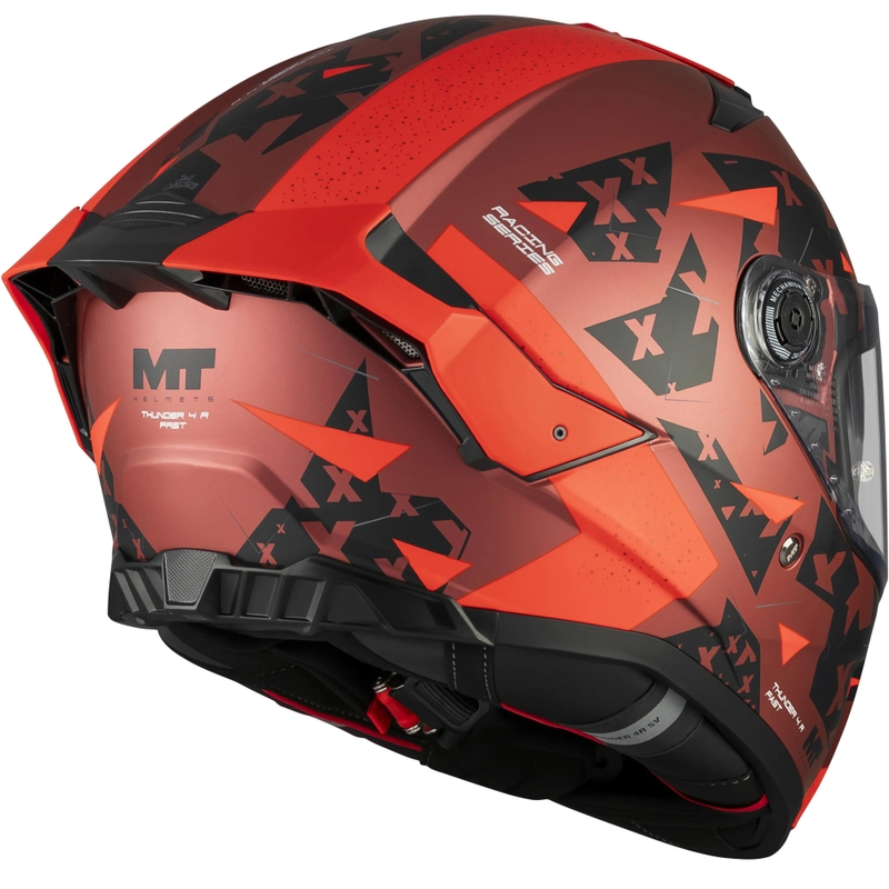 Casco integrale da moto MT Thunder 4 R SV Fast C5 nero opaco-grigio-rosso