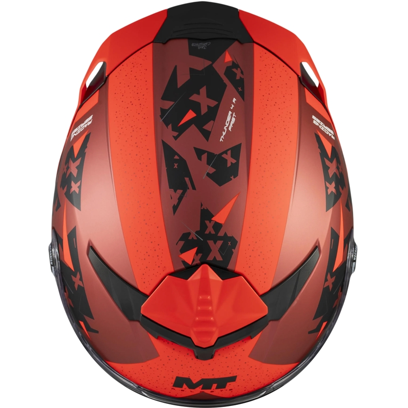 Casco integrale da moto MT Thunder 4 R SV Fast C5 nero opaco-grigio-rosso