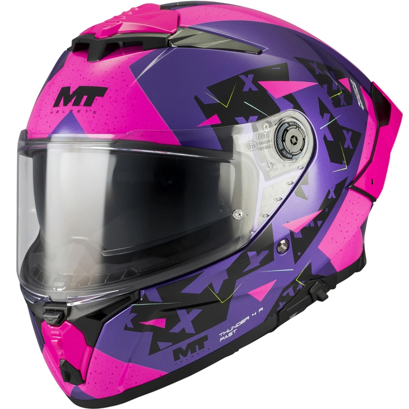 Casco integrale da moto MT Thunder 4 R SV Fast C8 viola-rosa-nero