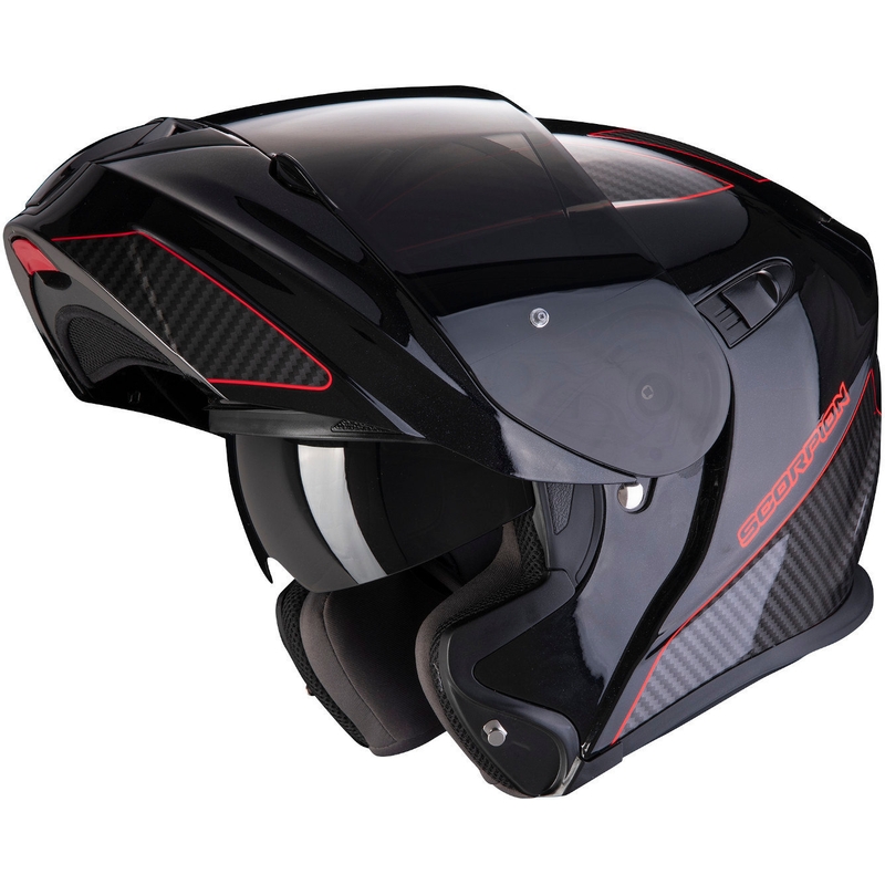 Moto přilba výklopná Scorpion EXO-920 Flux černo-červená