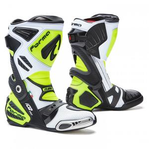 Stivali da moto Forma Ice Pro Flow bianco-nero-giallo fluo
