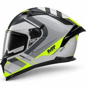Casco integrale da moto MT Braker SV Inception C2 grigio-giallo fluo