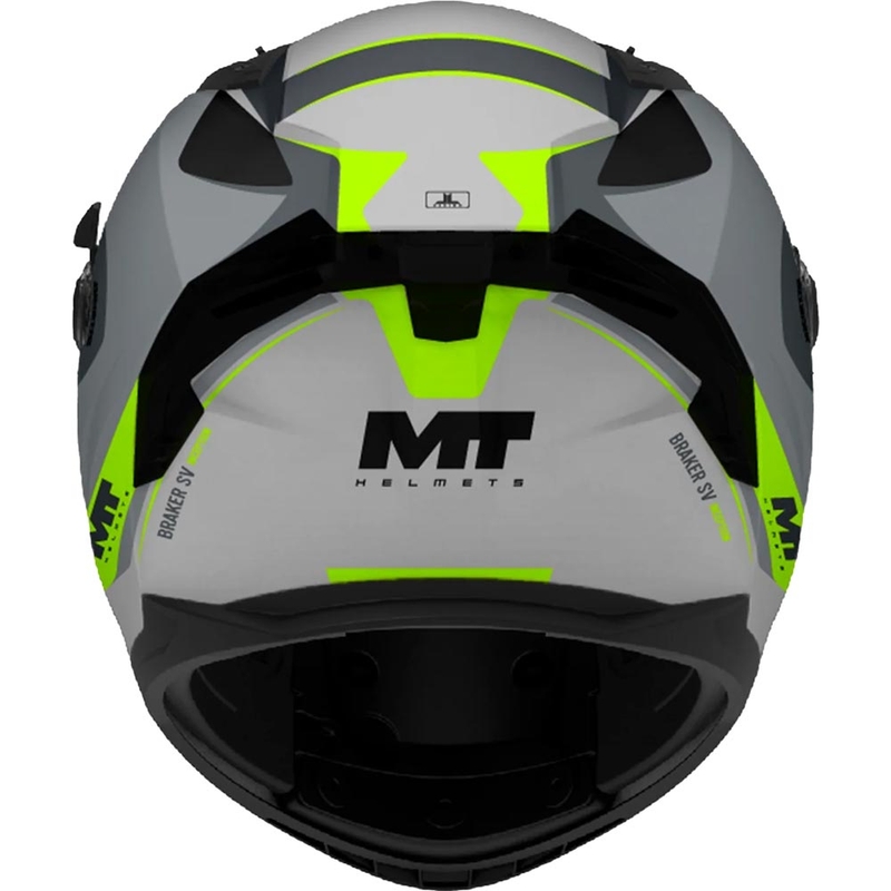 Casco integrale da moto MT Braker SV Inception C2 grigio-giallo fluo