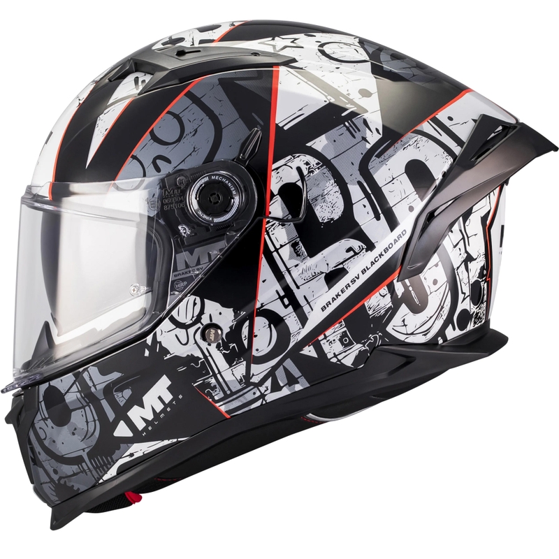 Casco integrale da moto MT Braker SV Blackboard B0 nero-grigio