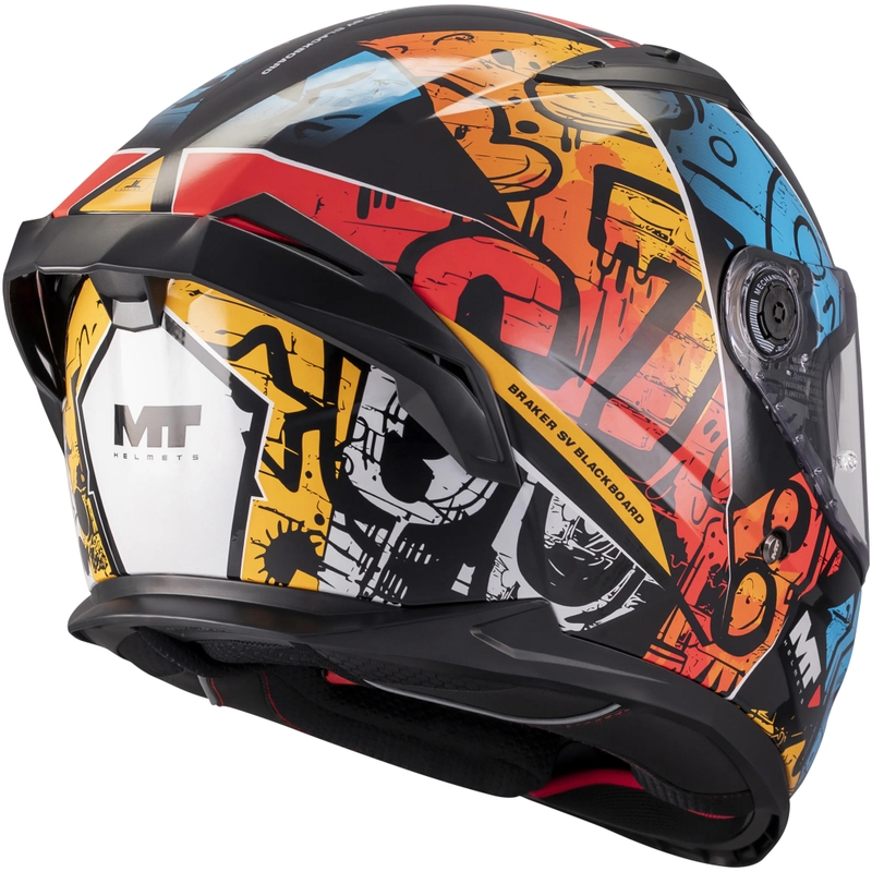 Casco integrale da moto MT Braker SV Blackboard B5 nero-blu-rosso