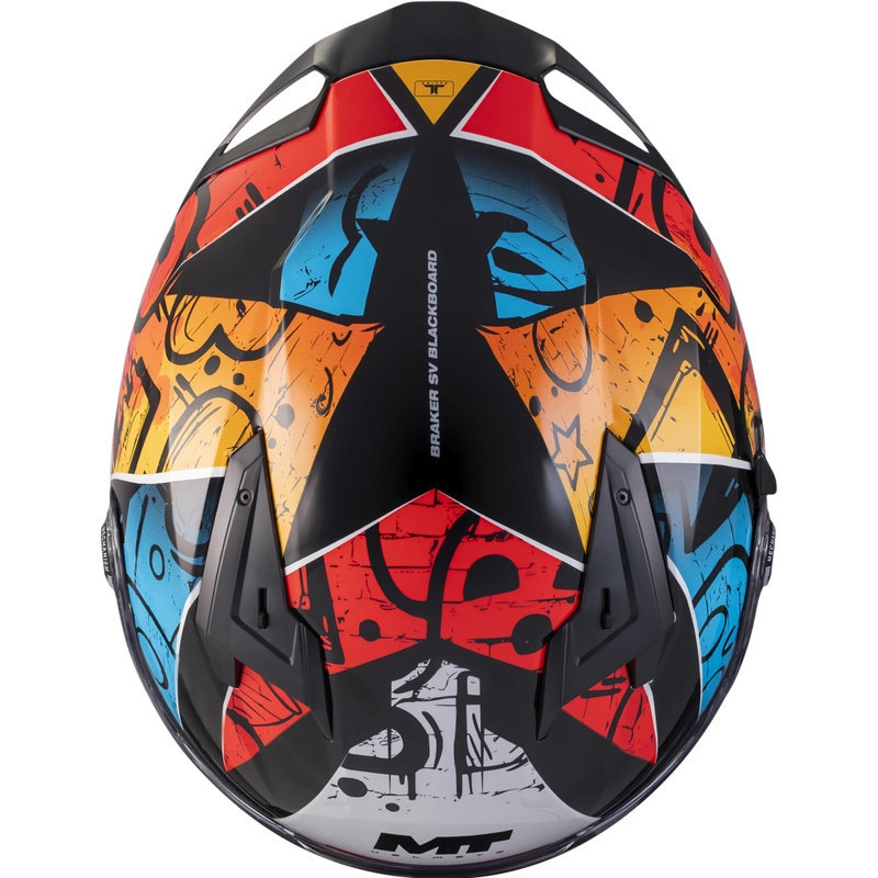 Casco integrale da moto MT Braker SV Blackboard B5 nero-blu-rosso