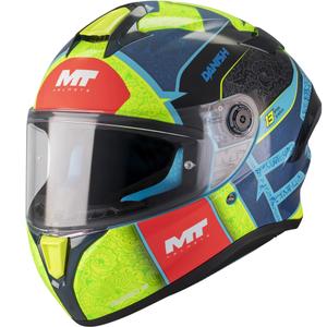 Casco integrale da moto MT Targo S Danish_26_Brasil C3 blu-fluo giallo-rosso