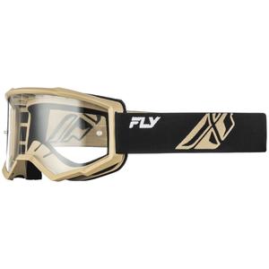 Occhiali da motocross Fly Racing Focus neri-kaki con plexiglass trasparente