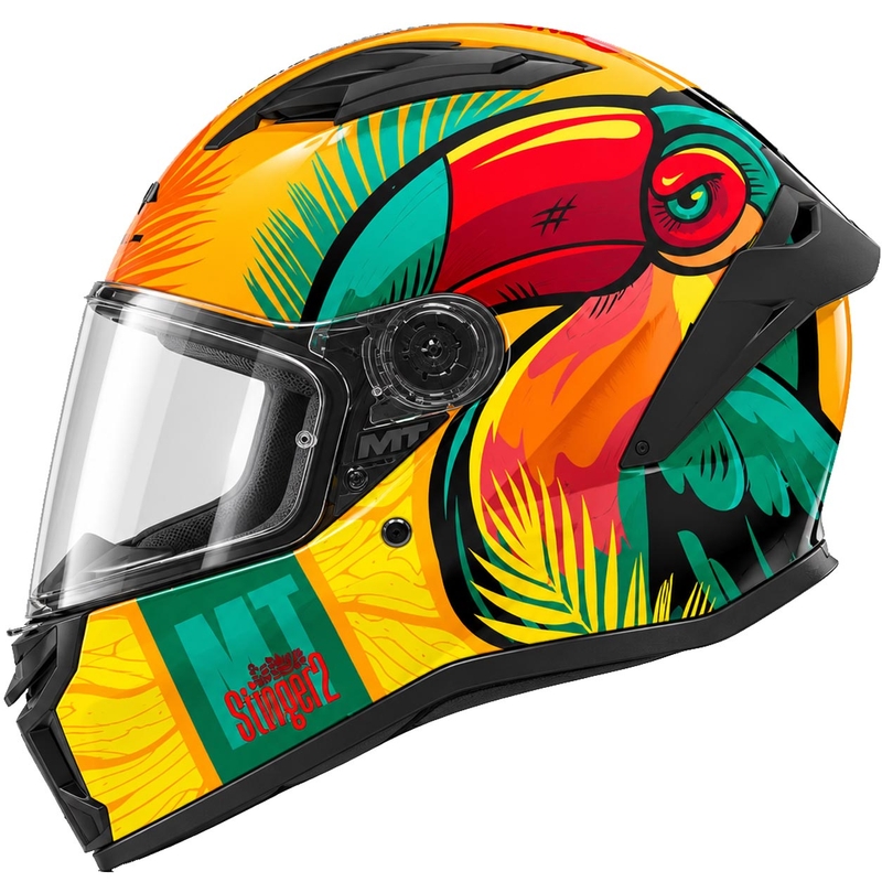 Casco integrale da moto MT Stinger 2 Caribbean C3 verde-giallo