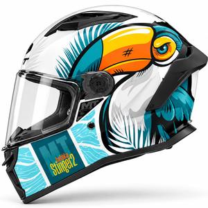 Casco integrale da moto MT Stinger 2 Caribbean A6 blu-bianco