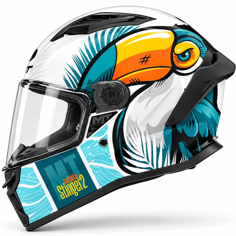 Casco integrale da moto MT Stinger 2 Caribbean A6 blu-bianco