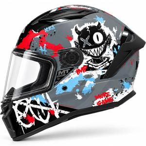 Casco integrale da moto MT Stinger 2 IMP C5 nero opaco-grigio-rosso