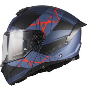 Casco da moto modulare MT Atom 2 SV Change C17 nero opaco-blu