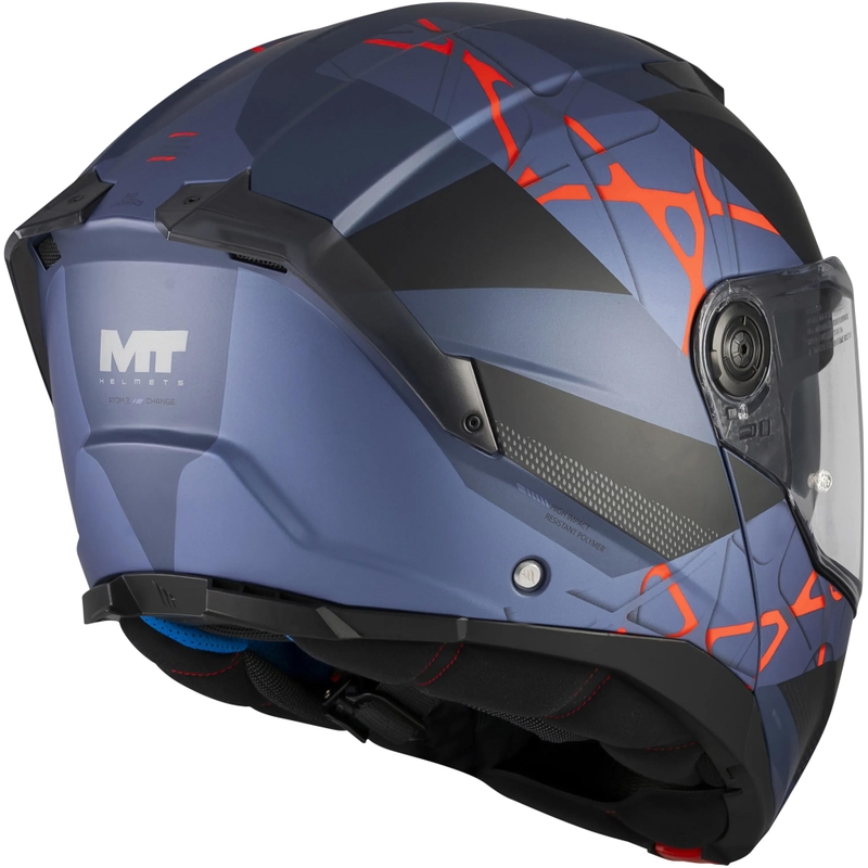 Casco da moto modulare MT Atom 2 SV Change C17 nero opaco-blu