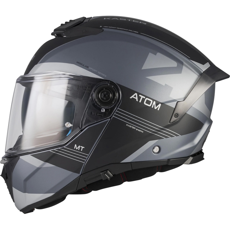 Casco da moto apribile MT Atom 2 SV Kaster C2 nero opaco-grigio
