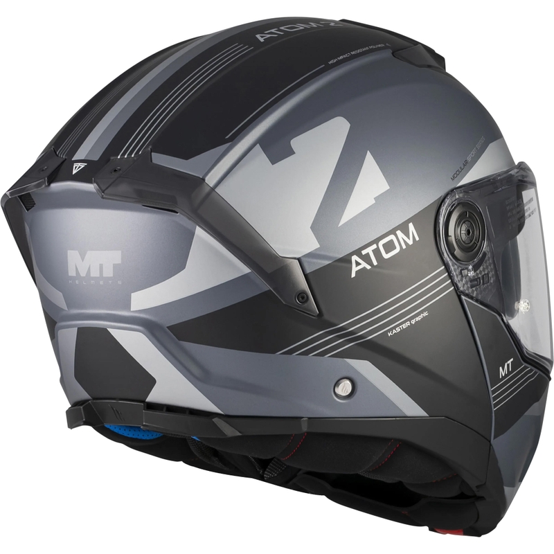 Casco da moto apribile MT Atom 2 SV Kaster C2 nero opaco-grigio
