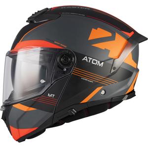Casco apribile da moto MT Atom 2 SV Kaster C14 nero opaco-grigio-arancione
