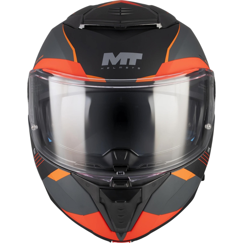 Casco apribile da moto MT Atom 2 SV Kaster C14 nero opaco-grigio-arancione