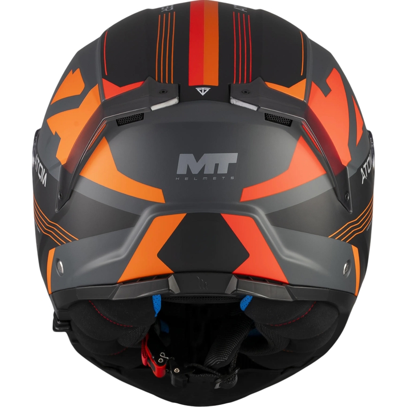 Casco apribile da moto MT Atom 2 SV Kaster C14 nero opaco-grigio-arancione