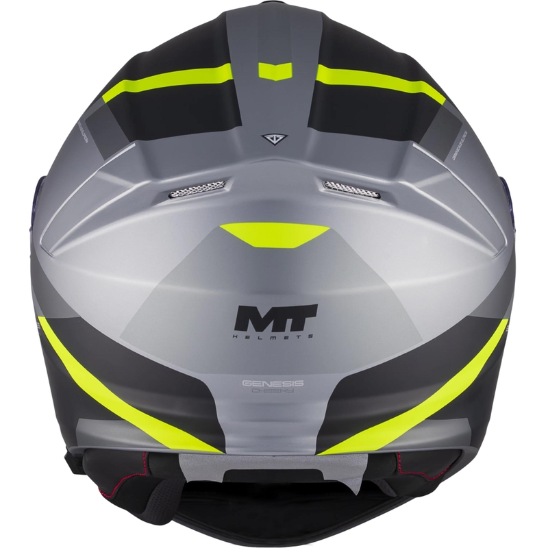 Casco da moto apribile MT Genesis R SV Cheeky C3 nero-grigio-giallo fluo