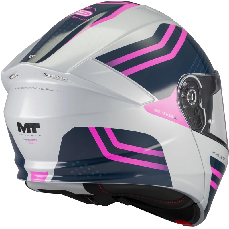 Casco da moto apribile MT Genesis R SV Vibe C8 grigio-blu-rosa