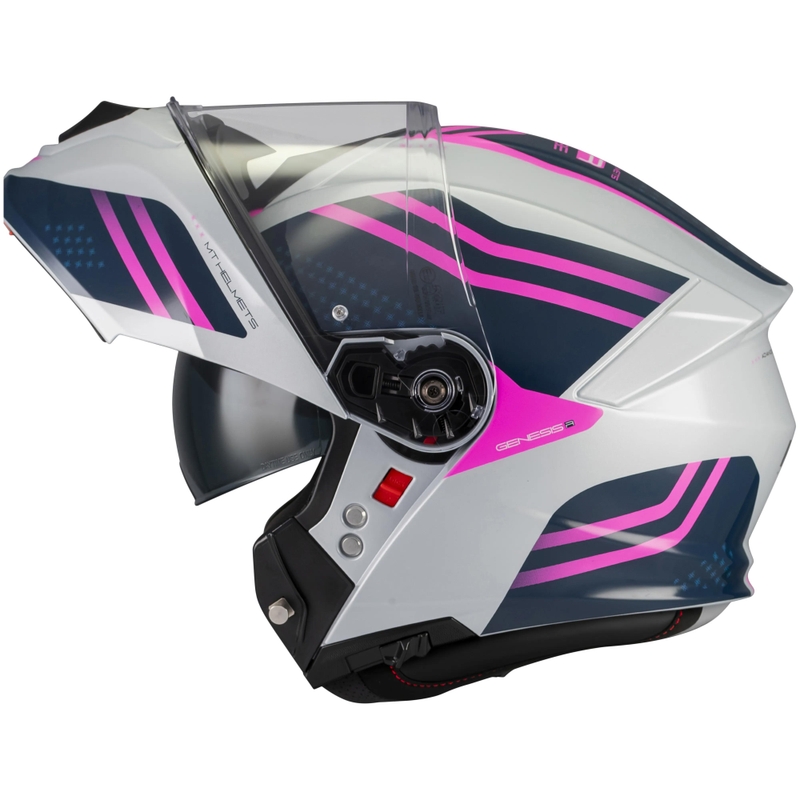 Casco da moto apribile MT Genesis R SV Vibe C8 grigio-blu-rosa