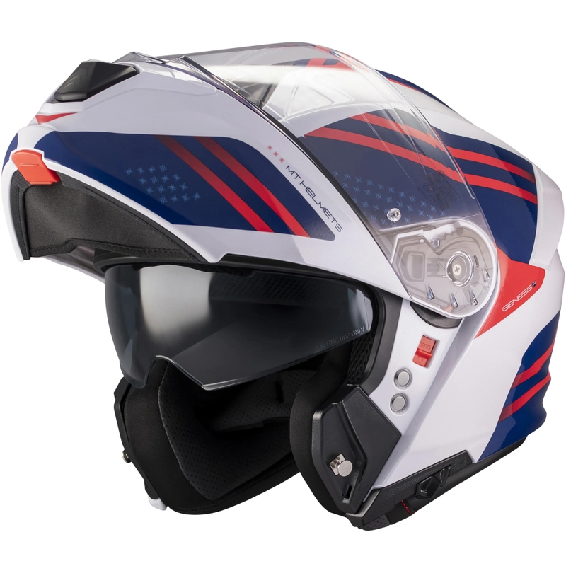Casco da moto apribile MT Genesis R SV Vibe A7 bianco-blu-rosso