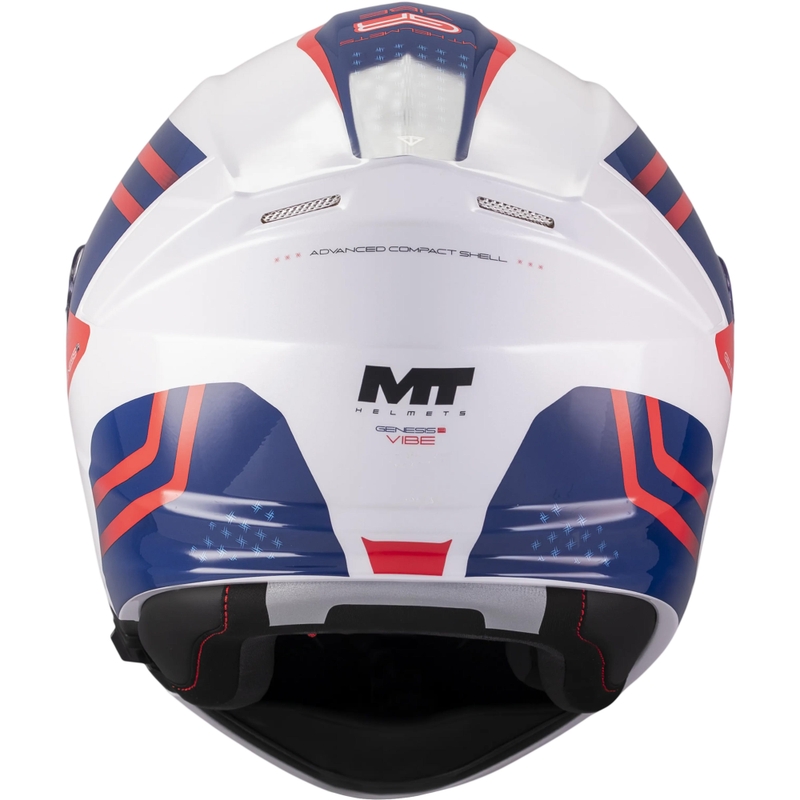 Casco da moto apribile MT Genesis R SV Vibe A7 bianco-blu-rosso