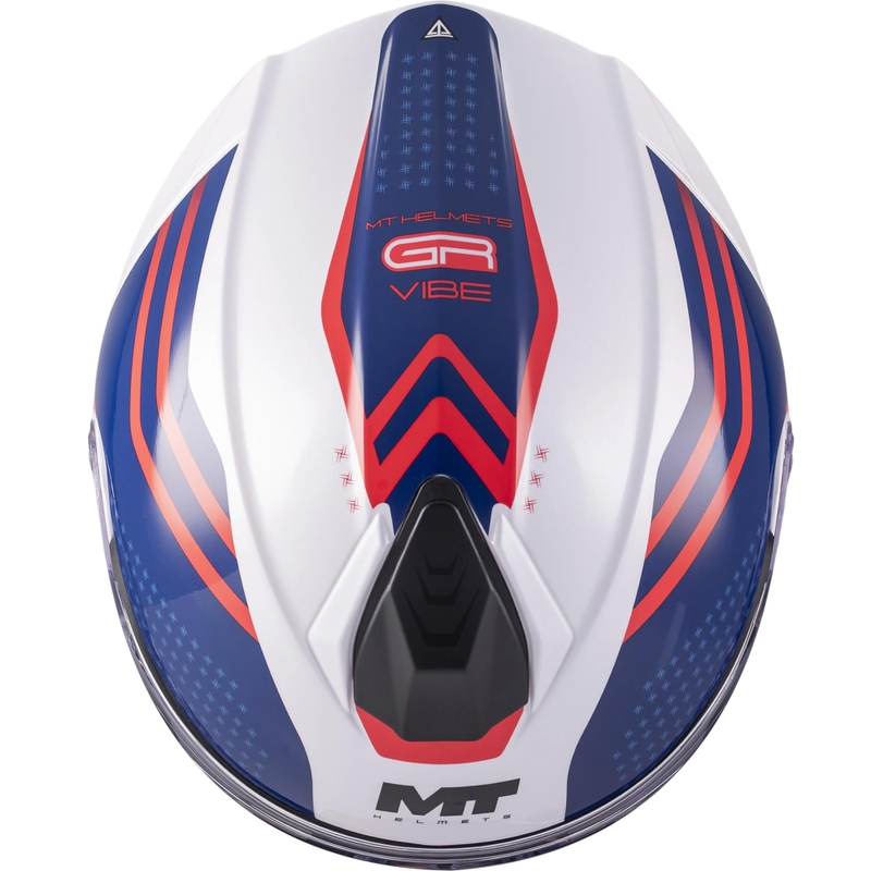 Casco da moto apribile MT Genesis R SV Vibe A7 bianco-blu-rosso