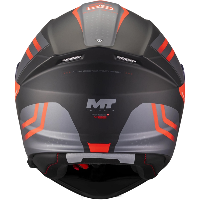 Casco da moto apribile MT Genesis R SV Vibe B5 nero opaco-grigio-rosso