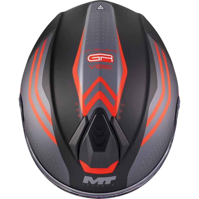 Casco da moto apribile MT Genesis R SV Vibe B5 nero opaco-grigio-rosso