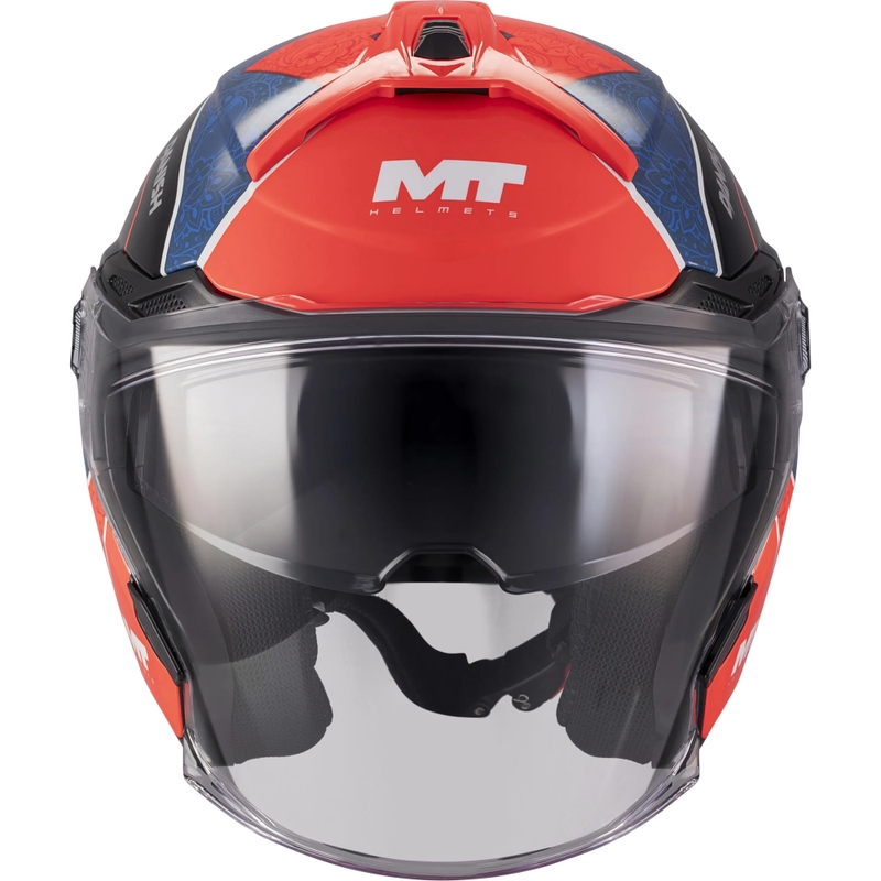 Casco da moto aperto MT Cosmo SV Danish 26 Season C5 blu-rosso-bianco-nero