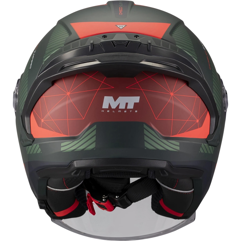 Casco aperto da moto MT Cosmo SV Zafiro C16 rosso-verde opaco