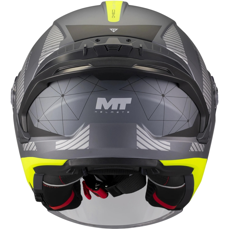 Casco da moto aperto MT Cosmo SV Zafiro C3 nero opaco-grigio-giallo fluo
