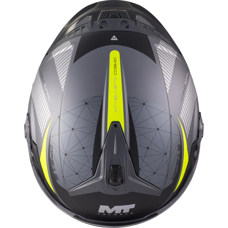 Casco da moto aperto MT Cosmo SV Zafiro C3 nero opaco-grigio-giallo fluo