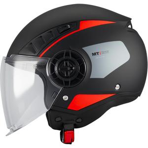 Casco da moto aperto MT Aeris Demure B5 nero opaco-rosso