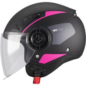 Casco da moto aperto MT Aeris Demure B5 nero-rosa