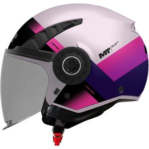 Casco da moto aperto MT Aeris Cover C8 rosa-viola opaco