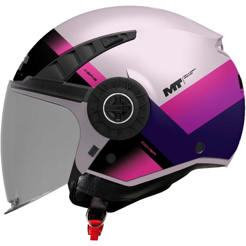 Casco da moto aperto MT Aeris Cover C8 rosa-viola opaco